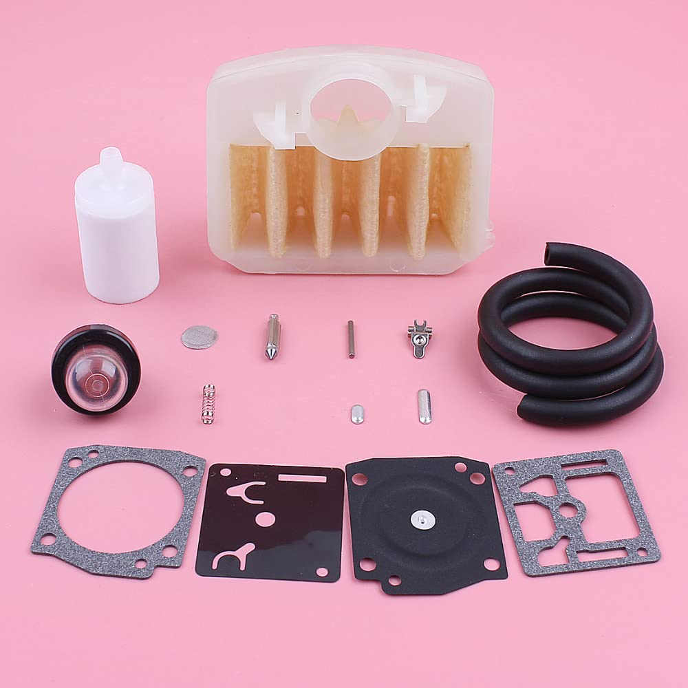 Kit de reparación y reconstrucción de carburador compatible con 340, 345, 350, 353, 346XP, filtro de aire y combustible, cebador, repuestos de motosierra Bul