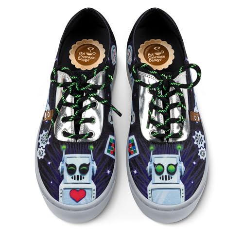 Image of Hot Chocolate Design All-Day Women's Lace-Up Sneakers | Canvas Upper, Cushioned Footbed with Arch Support, Flexible Rubber Outsole, Vegan Construction, Casual Everyday Sneakers