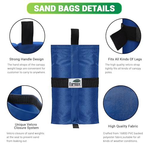 image for Eurmax USA Weight Capacity 160lbs Weight Bags for Pop up Canopy Outdoo