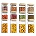Neo Set of 12 Square Glass Storage Jars with Bamboo Lids Airtight Glass Canisters with 2 Size 600ml 1000ml Large Kitchen Food Storage Jars for Kitchen Cabinet Dishwasher Safe (8.8L)