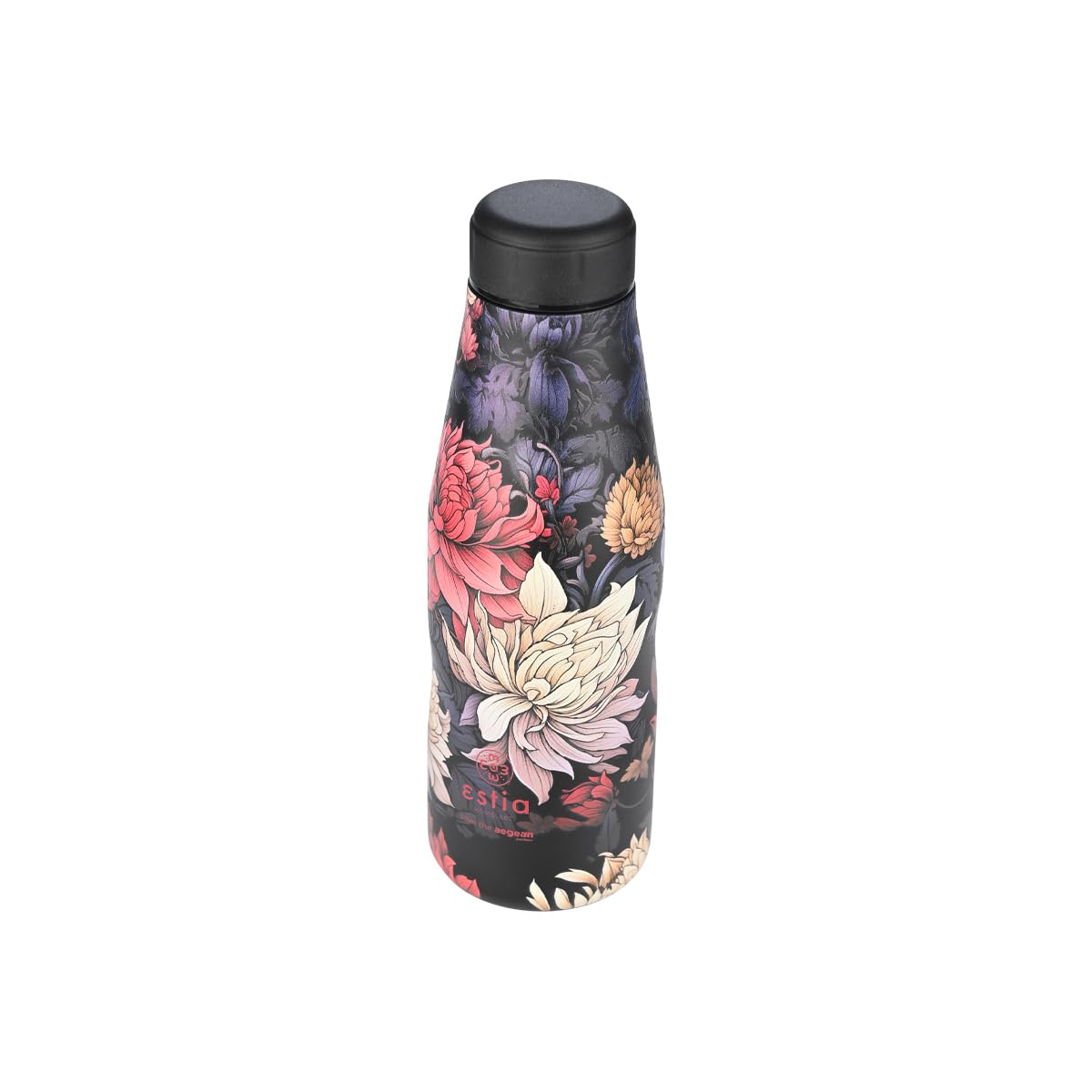 ESTIA Wasserflasche Thermosflasche Trinkflasche Isolierflasche 500 ml schwarz Edelstahl