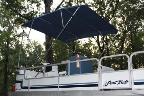 Vortex New Navy Blue Pontoon Deck Boat 4 Bow Bimini Top 10 Long, 97-103 Wide, 54 High, Complete Kit, Frame, Canopy, and Hardware 1 to 4 Business Day DELIVERY