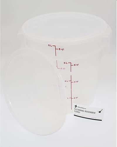 Studderz Cambro - Contenedores de almacenamiento de alimentos de grado comercial (2) con tapas, paquete de 6 cuartos de galón, color rojo (6QT2PK)