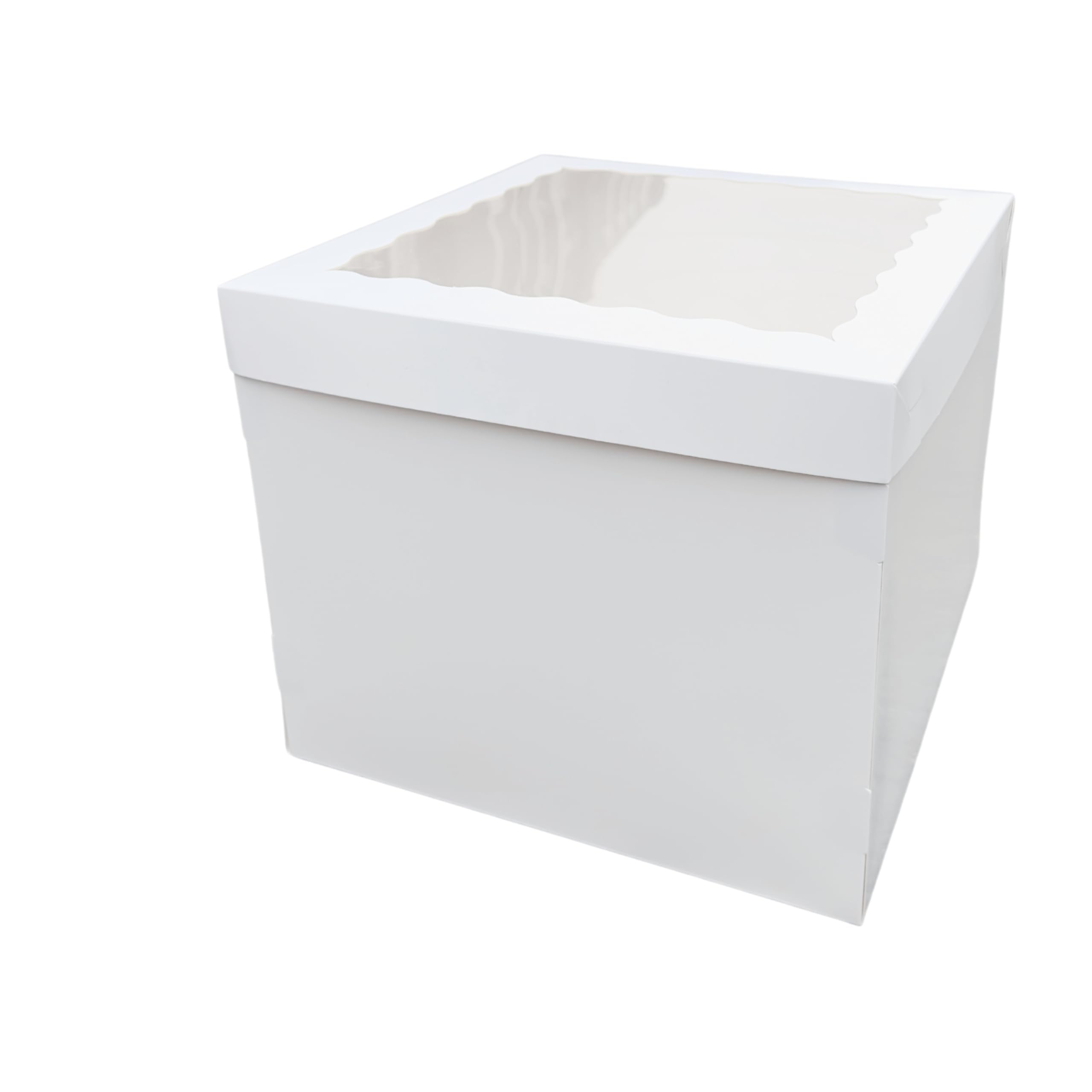 Faves Cake Box with Window Lid, 25.2cm x 25.2cm x 20.25cm, White (1)