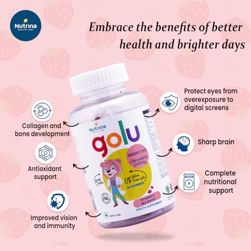 Image of Bright Eye Gummy For Kids (5-13 years) Vegetarian | With Omega 3(DHA - Algai) | Promotes Better Eye Health and Reduces Strain, Sharper Brain | 90 Gummies (3 Bottles of 30 nos)