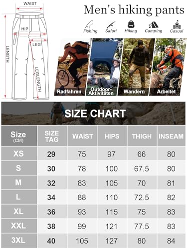 yeyity Wanderhose Herren Outdoor Hosen Robust Atmungsaktiv Langlebig Trekkinghose Cargo Arbeitshosen Männer zum viele Outdoor-Aktivitäten (6237,Amy Grün01,L)