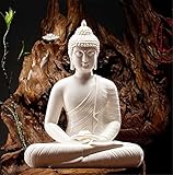 [Statue de Bouddha] Fabriquée en argile de poterie de haute qualité, en forme de main et gravée, cuite à haute température, toucher soyeux et délicat, qui a l'air réaliste et vif. Facile à nettoyer.