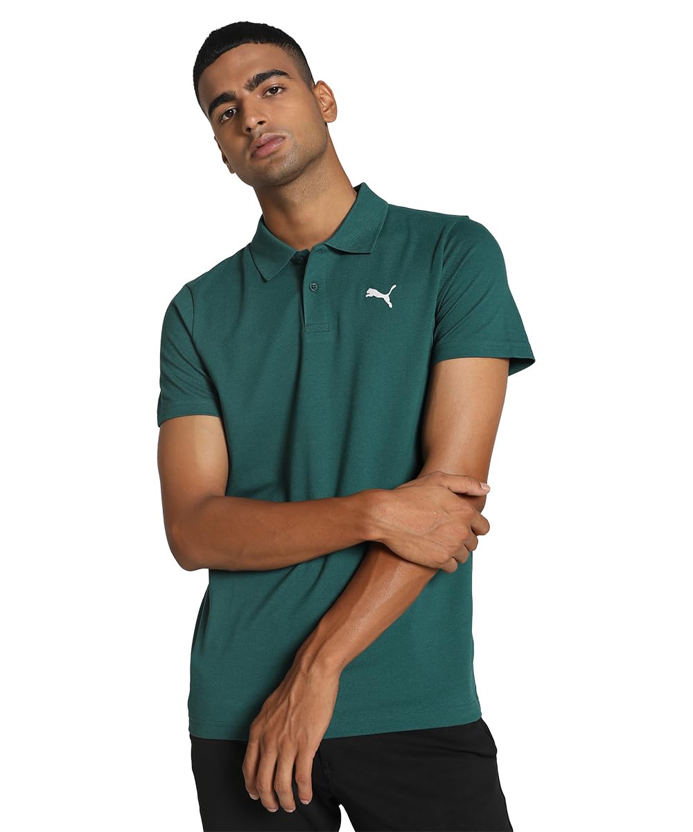 puma Cotton Men's Solid Slim Fit T-Shirt (687093_Malachite, Large, Green-picture-12