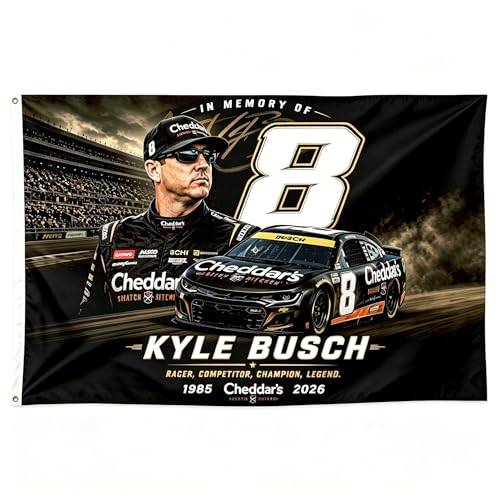 ENMOON Kyle Busch #8 Memorial Flag Banner 3x5Ft with Brass Grommets for Car Fans Indoor Outdoor Decor