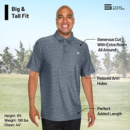 Image of Three Sixty Six Golf Shirts for Men - Dry Fit Short-Sleeve Polo, Athletic Casual Collared T-Shirt