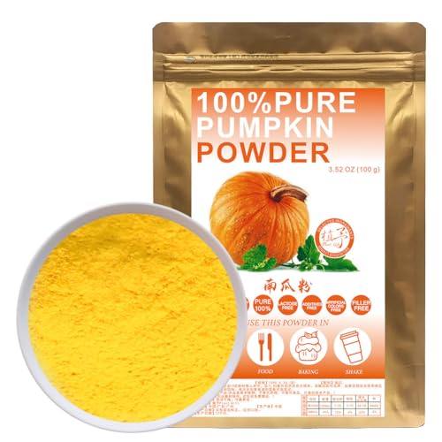 100% Natural Pure Pumpkin Powder 100g/3.52oz 南瓜粉 polvo de frijol Sur para hacer un delicioso café con leche con especias de calabaza - para recetas de panadería culinaria