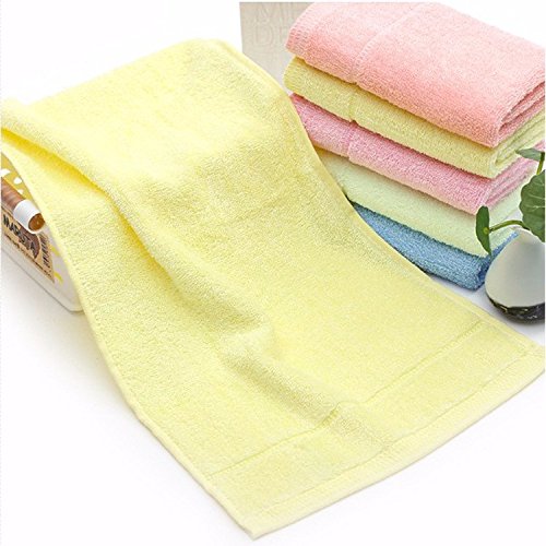 Toallas de baño infantiles yupt en color amarillo, suavidad y diseño cómodo de 25x50 cm