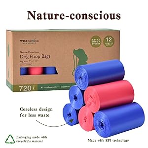 Dog Poop Bags with Dispenser and Leash Clip, Extra-Large, Extra Thick 100% Leak-Proof Pet Waste Bags, Earth Friendly, Unscented, Blue Pink, 720 Count, 13.5x9 in Dog Poop Bags with Dispenser and Leash Clip, Extra-Large, Extra Thick 100% Leak-Proof Pet Waste Bags, Earth Friendly, Unscented, Blue Pink, 720 Count, 13.5×9 in
