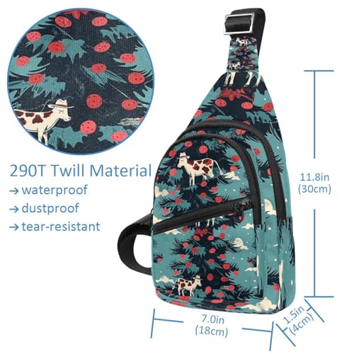Bolsa bandolera navideña de muñeco de nieve con diseño casual ajustable 5