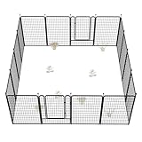 FXW Garden Fence 50in(H) x 40.1ft(L), 16 Panels Decorative Dog Fence Outdoor for The Yard – Heavy Duty Metal Animal Barrier for Dog and Rabbit, Easy Setup, Black