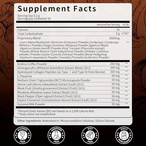 Catfit Instant Mushroom Coffee Powder 5 64 Ounce - image 2