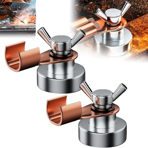 Image of 2PCS Welding Magnetic Grounding Clamp, Welding Magnets Ground Magnet, Welding Support Ground Clamp Tools Accessories