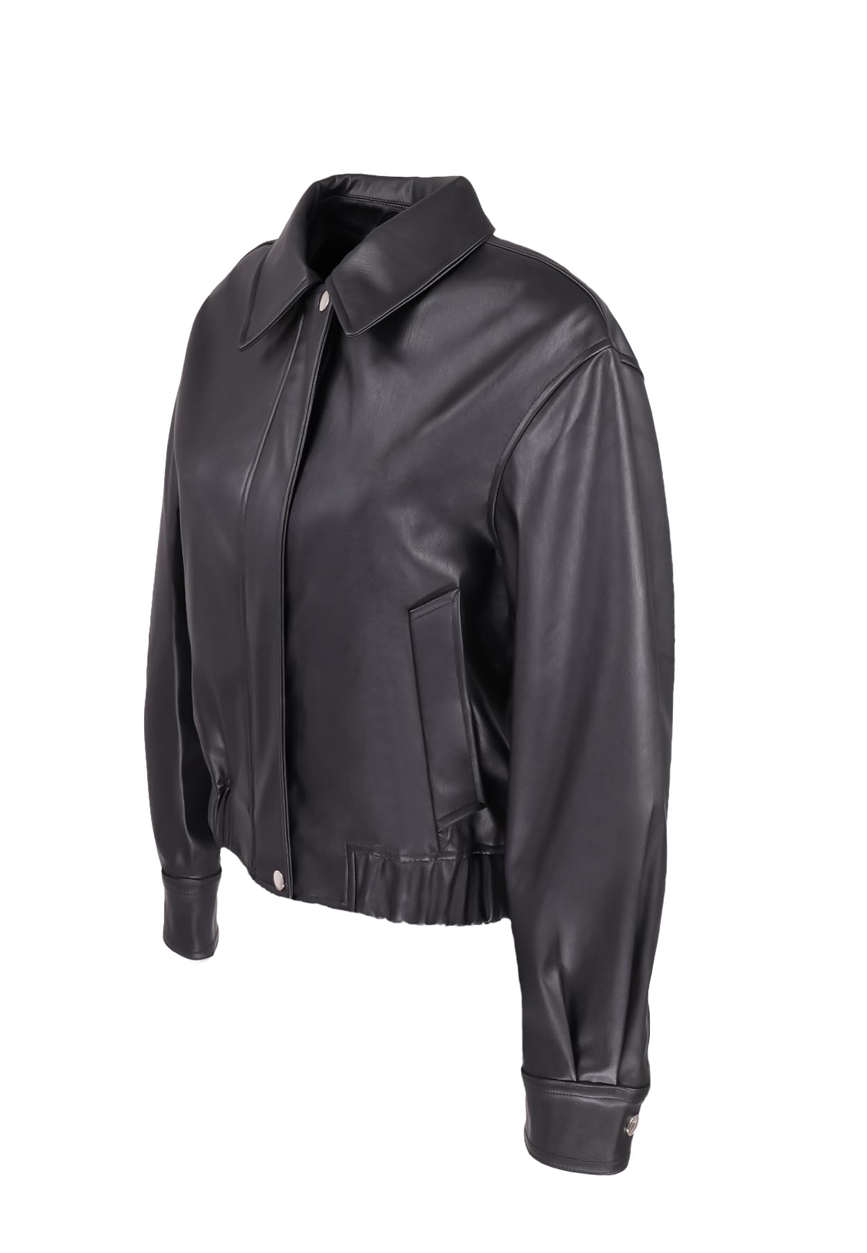 QUEEN HELENA Giacca di Pelle Giubbino Corto Giacchetta Biker Leggera Casual Donna Y4006