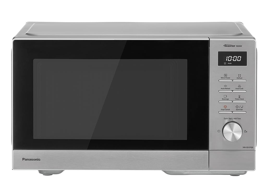 Panasonic NN-SD37QSEPG Solo-Mikrowellenofen, 29 l, 1000 W, automatisches Auftauen, 11 automatische Programme, Timer, Silber & Edelstahl
