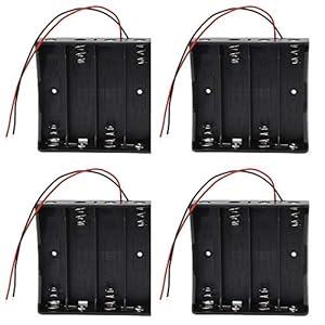 4 stuks 18650 batterijhouder tandem lithium batterij opbergdoos kunststof met draad leads voor eenvoudig solderen en…