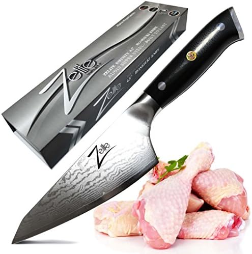 Zelite Infinity Honesuki Knife 4.5 Inch – Alpha-Royal Series – Japanese AUS-10 Super Steel 67-Layer Damascus – Razor Sharp, Superb Edge Retention