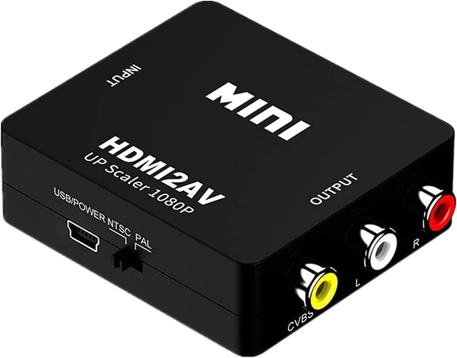 SZJUNXIAO HDMI to RCA Converter, 1080P HDMI to AV Converter HDMI to 3RCA CVBS Composite Video Audio Adapter with USB Charge Cable Supports PAL/NTSC for HDTV, PC, Laptop, Xbox, Stick, Roku, Google