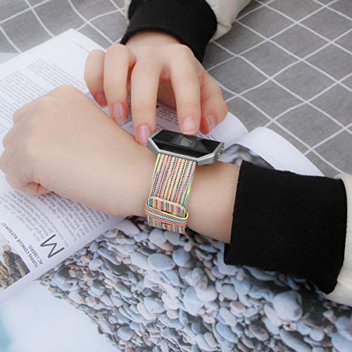 Fit For Fitbit Blaze Bands Women Men, Woven Nylon Bands Canvas Quick Release Replacement Watch Band Wristbands Accessory Straps Bracelet Fit For Fitbit Blaze Smartwatch (Purple Khaki) #TOP6