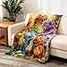 Prndkhn 2026 New Cute Smiling Dinosaurs Hd Digital Print Flannel, Lightweight Flannel Throw Blanket, Soft Warm Dinosaur Blanket for Boys and Girls, Contemporary Animal Theme All-Season