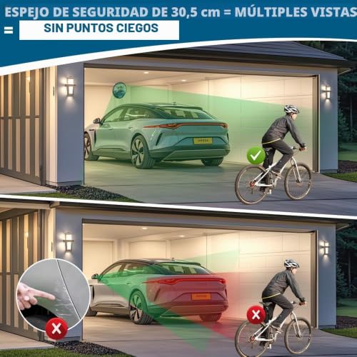 Espejo convexo de seguridad de 30cm con campo visual de 130 grados para control de accesos 7