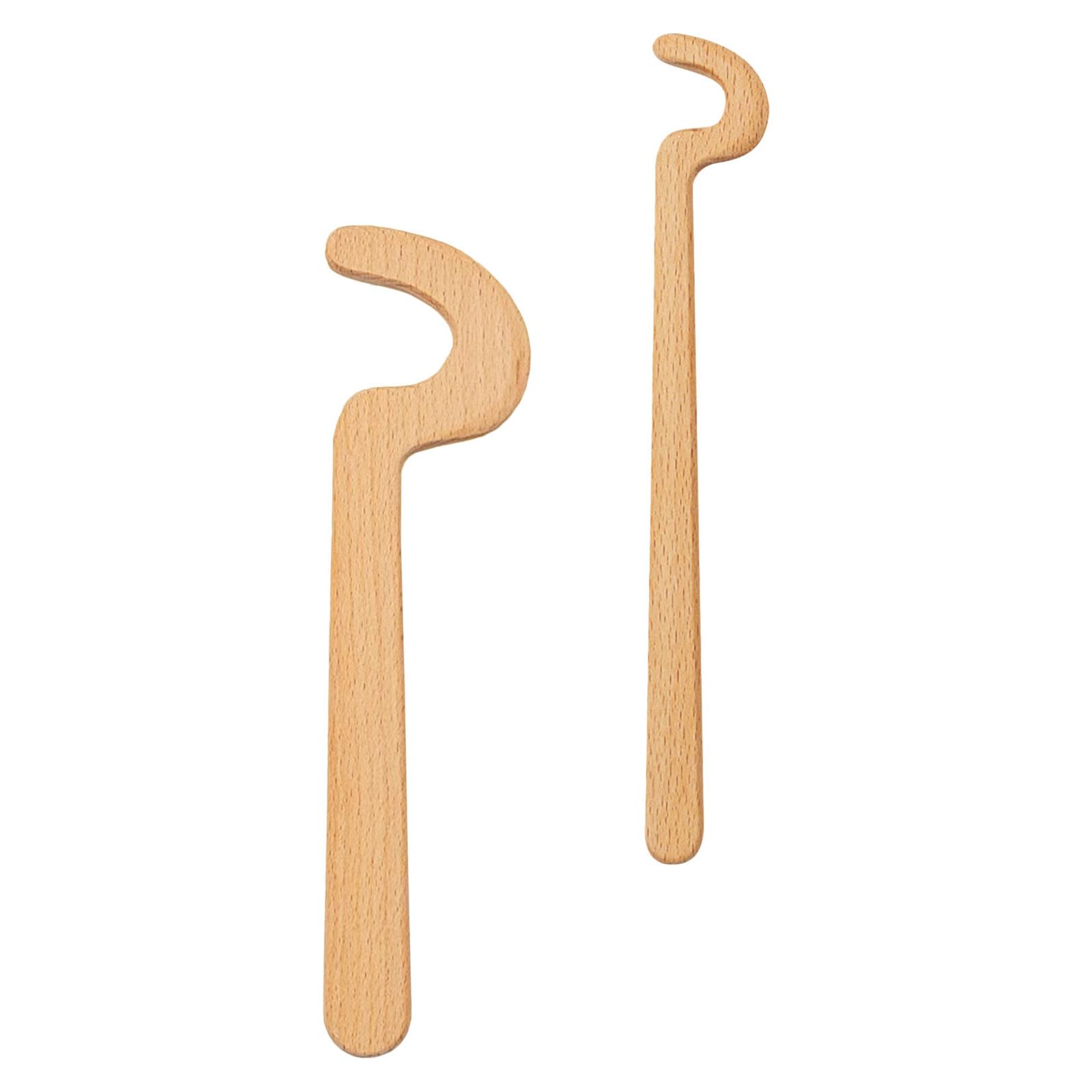 Herramientas para Modelar Arcilla Cerámica 2 Piezas de Madera con Mango Largo para Esculpir Bordes, Kit Pequeño y Grande para Taller, Manualidades y Cerámica Artística