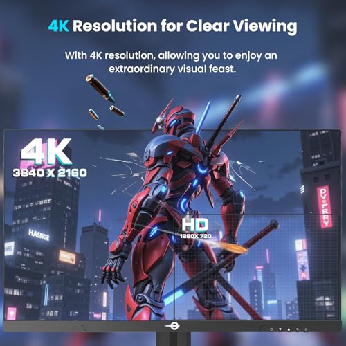 Image of TITAN ARMY Gaming Monitor 27 Inch, 4K@160Hz, FHD@320Hz, Fast IPS 1ms HDR400, Adaptive-Sync, 135% sRGB, VESA, HDMI 2.1, DP 1.4, Swivel Tilt Height Pivot Adjustable, P2712V