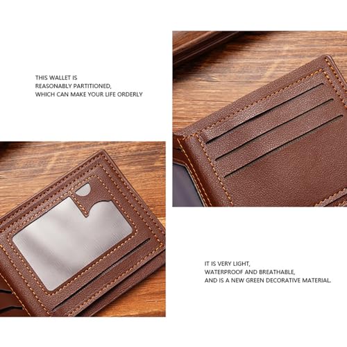 Image of Slim Wallet for Men with Coin Purse, Minimalist Wallet with Zipper, Bifold Mens Wallets with Credit Card Holder, PU Leather Men's Wallet with Money Clip, Carteras Para Hombres (Brown L)