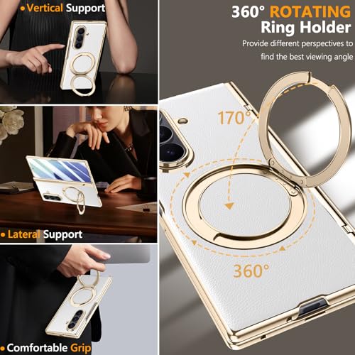 Étui en cuir pour Samsung Galaxy Z Fold 7 coque chic à charnière et protection écran