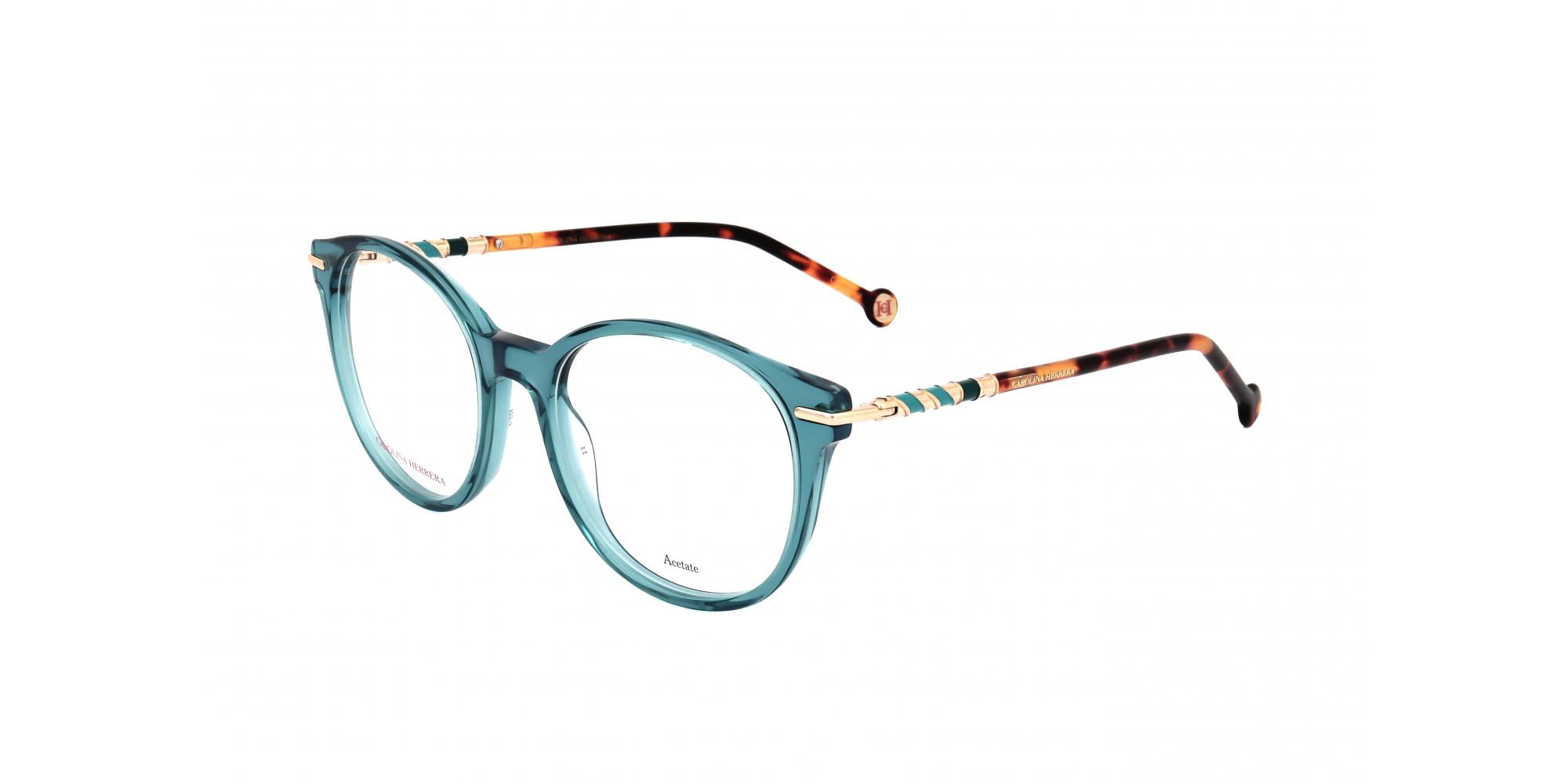 CAROLINA HERRERA Her 0095 Gafas, Teal Havana, 52 para Mujer
