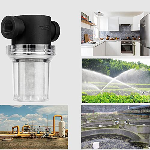 ZYWUOY Rohrleitungsfilter, Sieb, Wasserpumpenfilter mit 40/80 Mesh-Edelstahlsieb, Inline-Mesh-Sieb, Wasserpumpenfilter für die Gartenbewässerung