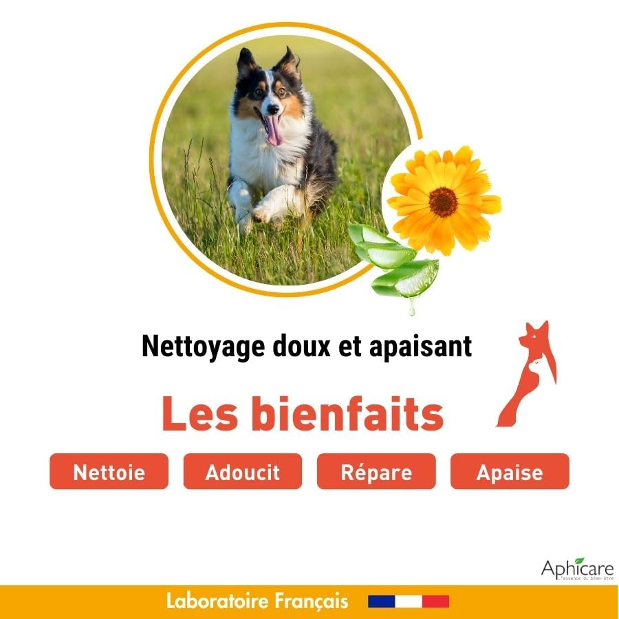 Shampooing Doux sans rinçage - Chien et Chat - Apaisant et hydratant - Pelage Fragile - Peau irritée - 97 % d’Origine Naturelle - 200 ML - Fabrication française