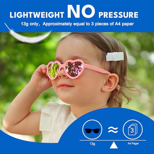 Image of 2 Pack Toddler Sunglasses Polarized with Strap for 18M+ / 2-4 Years Kids, Girls Boys Baby Glasses UV Protection