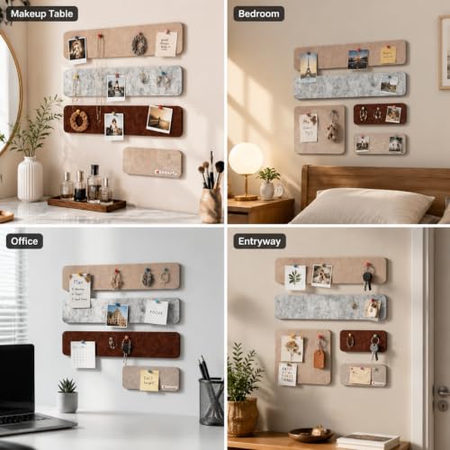 Image of Climberty Modular Cork Board Alternative Felt Strip Board-Customizable Pin Board Set with Multi-Size Strips&20Push Pins, Adhesive Install for Wall Organization & Home Office Decor