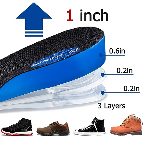 Dr. Shoesert 3-Layer Adjustable Height Increase Insoles, 3/4 Length Shock Absorption Cushion Heel Lift Inserts2