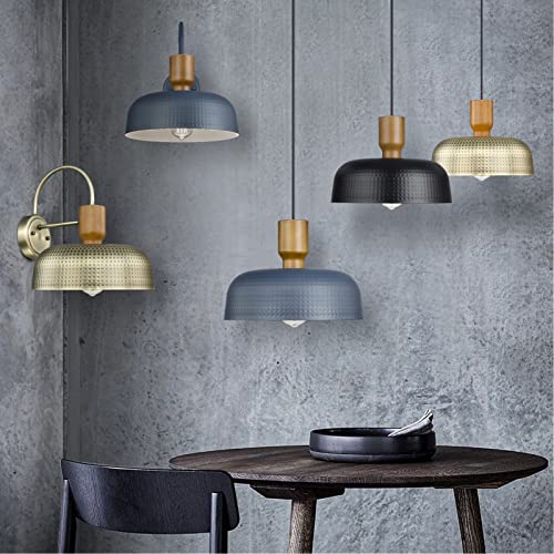 Darkaway Vintage Pendant Light Fixtures Ceiling Hanging With Hammered Metal Shade, Brushed Brass Pendant Light For Kitchen Island Lighting Hanging Lamp Adjustable Height, Medium #TOP7