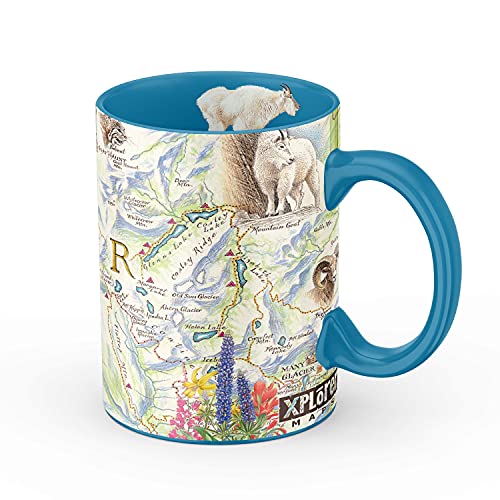 Xplorer Maps Glacier National Park Map Ceramic Coffee Mug, 16 oz