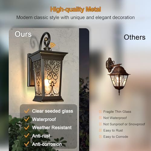 Image of ALVIME Oil Rubbed Bronze Dusk to Dawn Outdoor Wall Lights