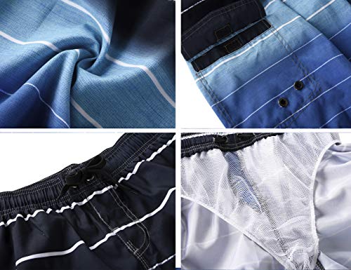 Nonwe Men's Beachwear Summer Holiday Swim Trunks Quick Dry Striped4