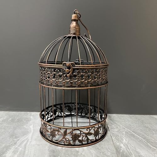 Gaiolas redondas vintage decorativas de ferro gaiola de pássaro d...