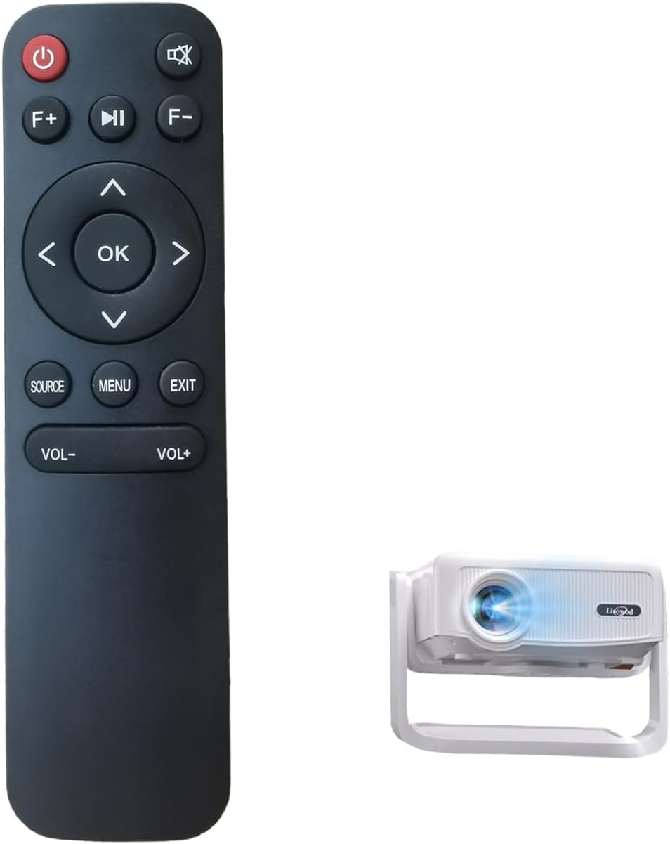 Remote Control Compatible for Lisowod L02 2025 Upgrade Portable 1080P Outdoor Movie Projector, Mini Projector