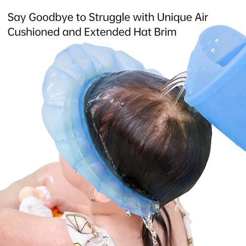 Kair Viseira de Banho para Bebês, Touca de Banho com Almofada de Ar de Silicone para Crianças, Prote