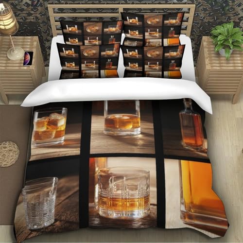 Housse de couette verre à whisky 3D en microfibre super king - 5