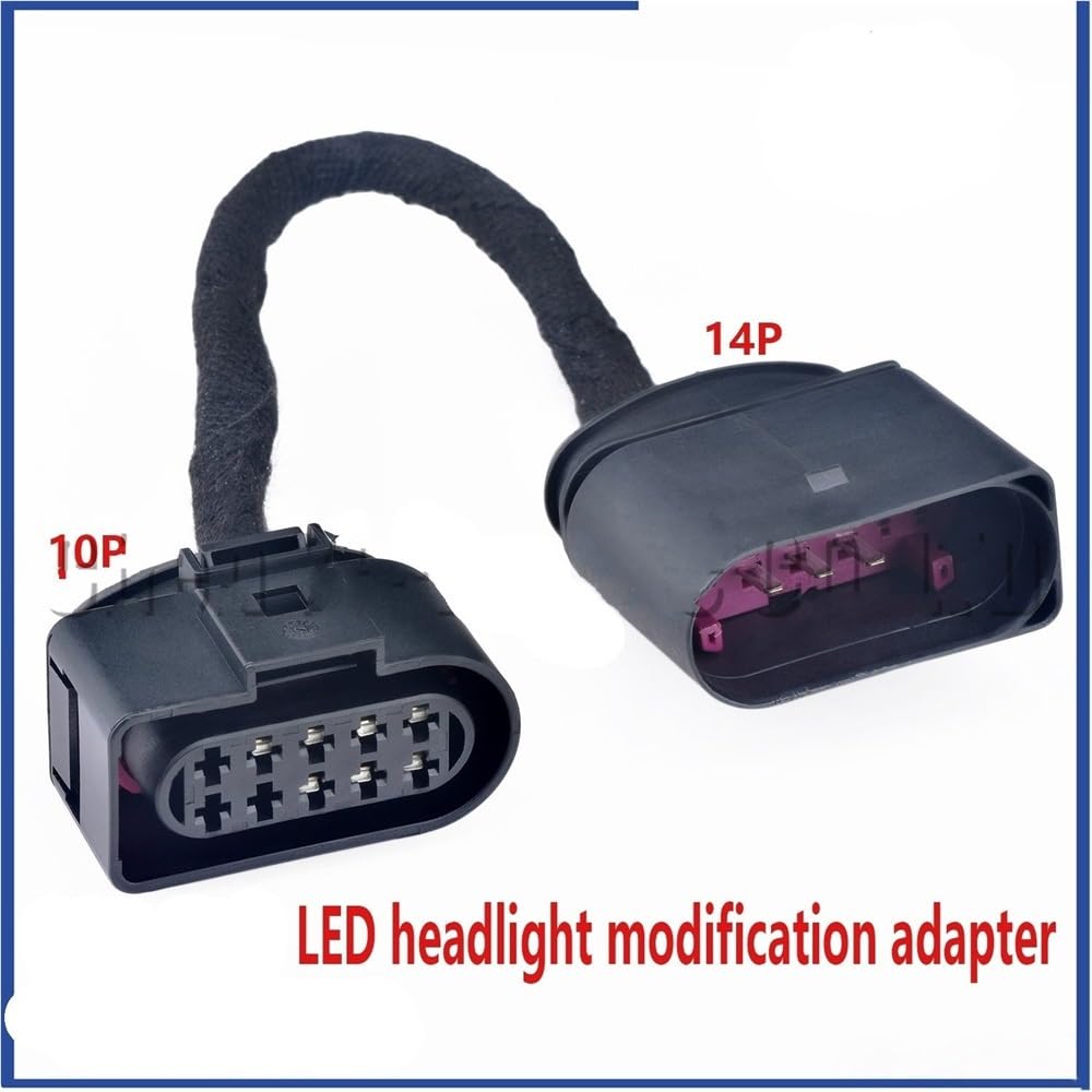 Presa Cablaggio Auto Compatibile con Golf 7.5 1 Pz. Cablaggio di Conversione da 10P A 14P 1J0973837 6R0973735 Cavo Adattatore per Modifica Fari