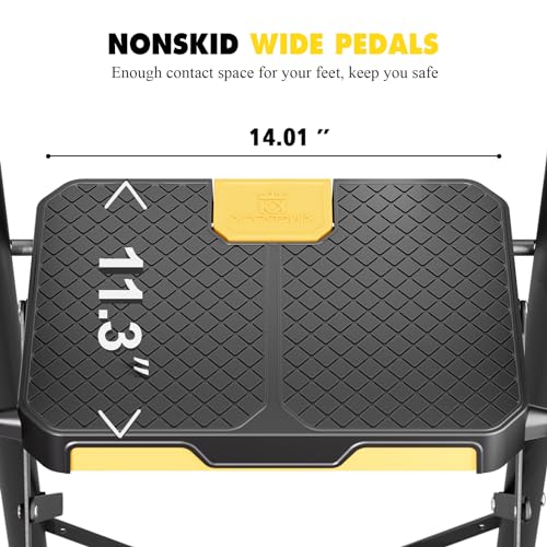 KINGRACK trittleiter 2 Stufen klappbar, klapptritt 2 Stufen faltbar, tritthocker mit rutschfestem, breitem Pedal und Handläufen, leichte klappleiter für Küche, Vorratskammer, Schränke, Büro (Schwarz)