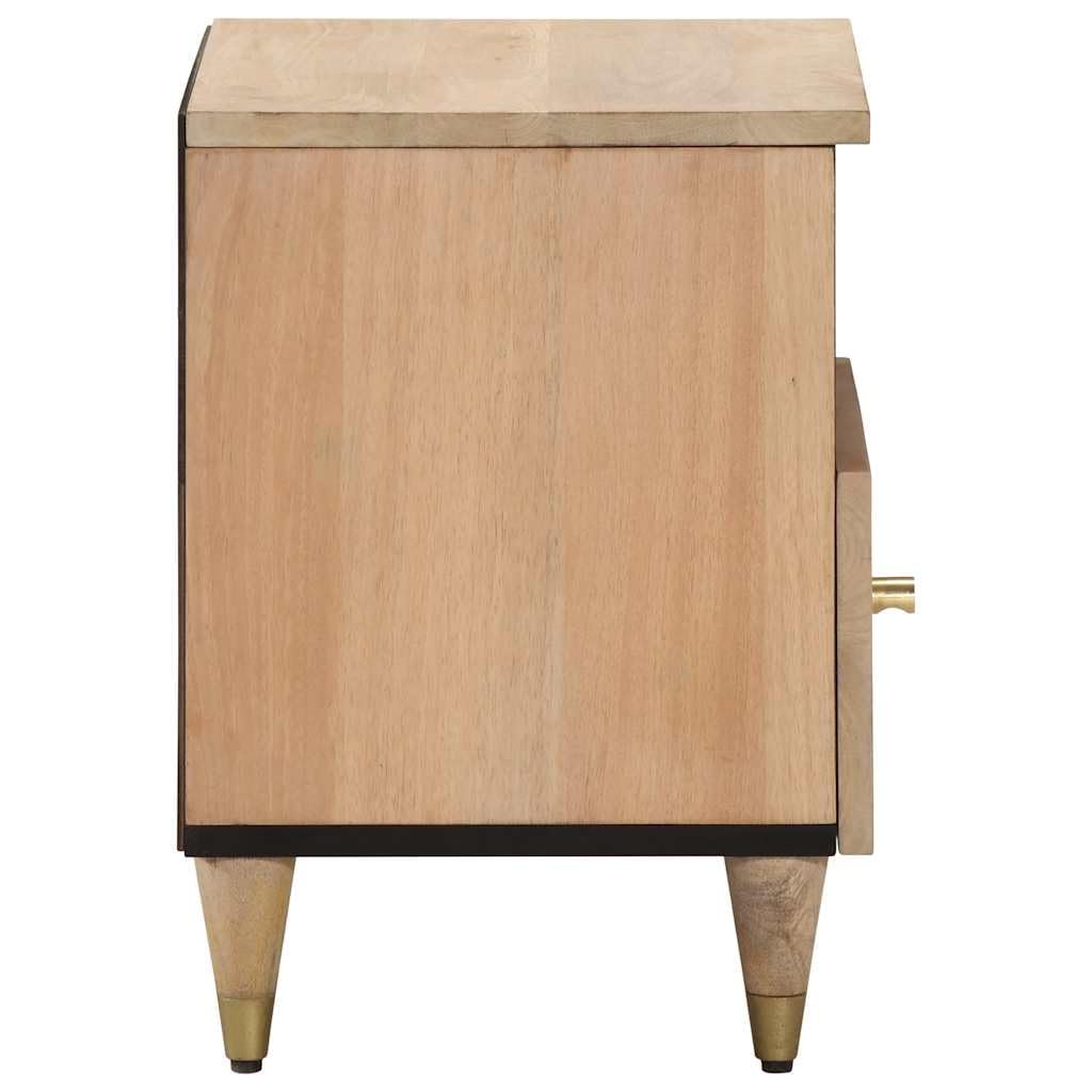 Lot de 2 tables de chevet en bois massif de mangue, 40 x 33 x 46 cm